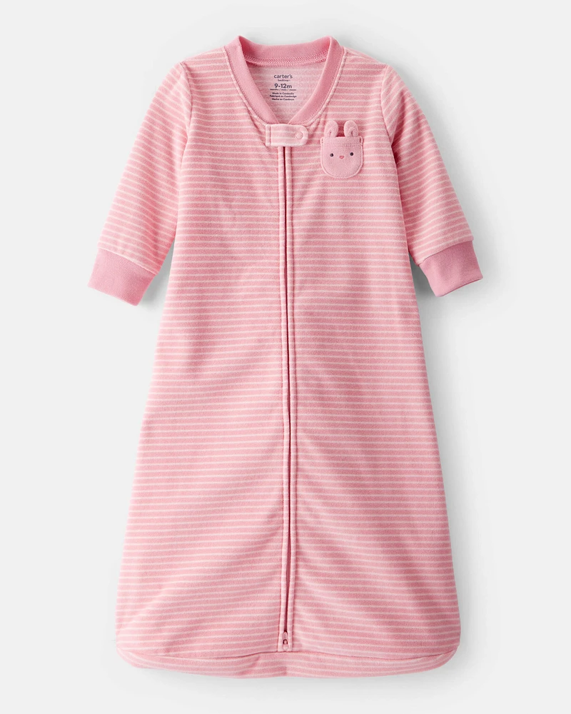 Baby Bunny Striped Long-Sleeve Wearable Blanket