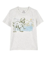 Baby Dinosaur Knit Short-Sleeve Tee - Gray