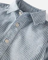 Baby Linen Button-Front Shirt Made with Organic Cotton