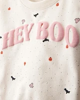 Toddler 2-Piece Hey Boo Halloween Outfit Set - Cream
