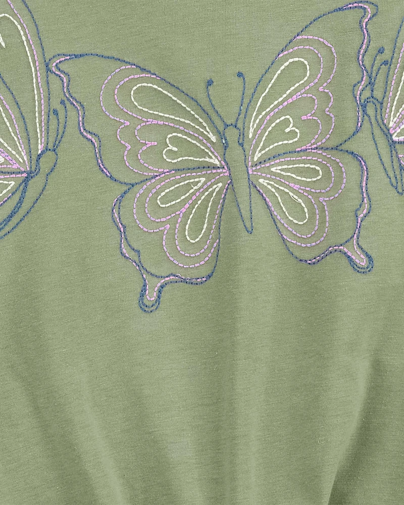 Butterfly Tie-Front Jersey Tee