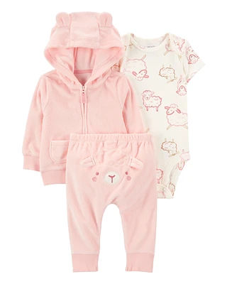 Baby 3-Piece Sheep Little Jacket Set