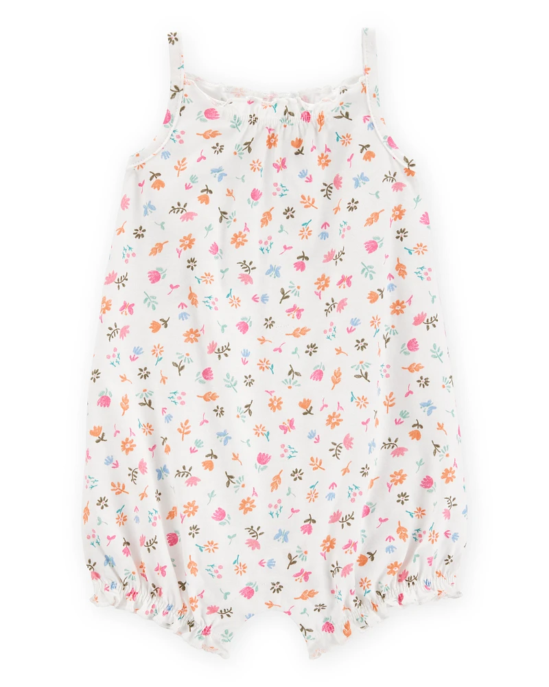 Baby Girl Floral Cotton Romper