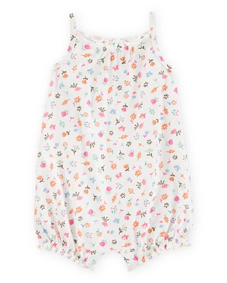 Baby Girl Floral Cotton Romper