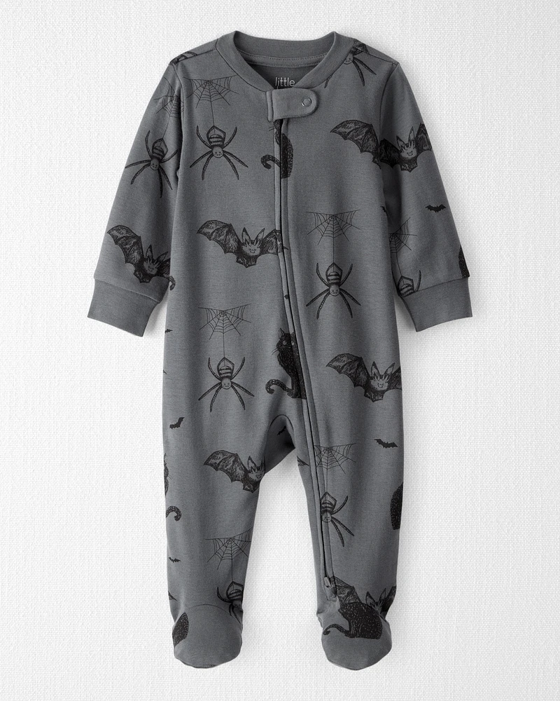 Baby Organic Cotton Sleep & Play Pyjamas Spooky Creatures Print