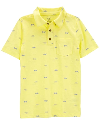 Kid Sunglasses Print Polo Shirt