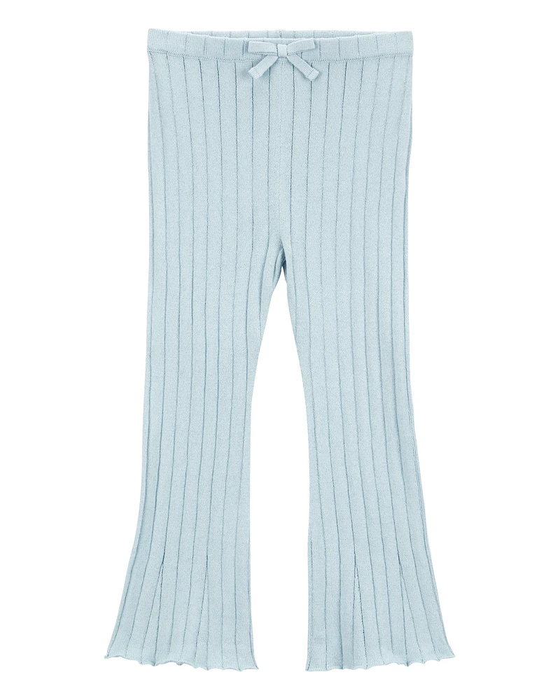 Baby Sweater Knit Pull-On Flare Pants - Blue