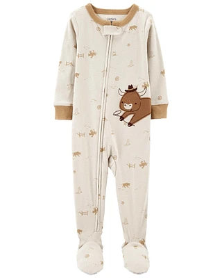 1-Piece Cow 100% Snug Fit Cotton Footie Pyjamas