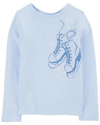 Kid Ice Skates Long-Sleeve Graphic Tee