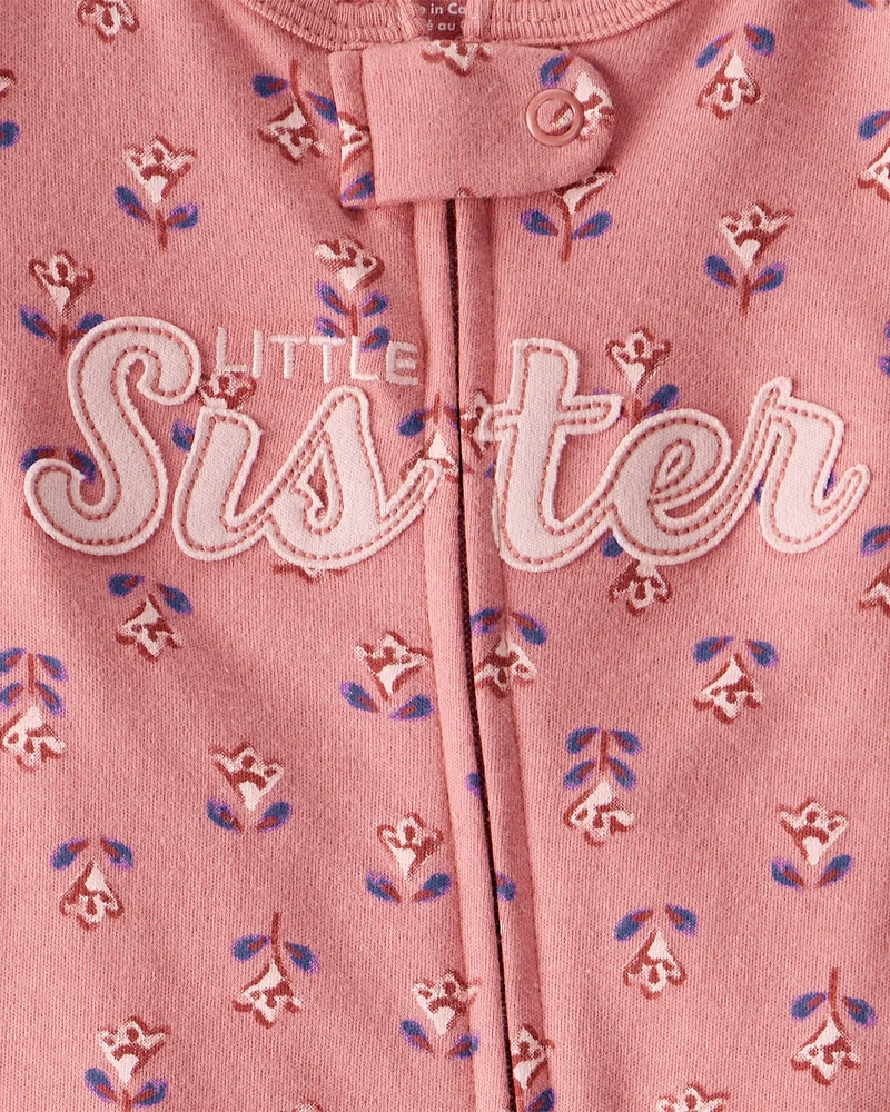 Baby Little Sister 2-Way Zip Cotton Sleeper