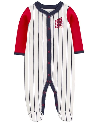 Baby Baseball Snap-Up Cotton Sleeper