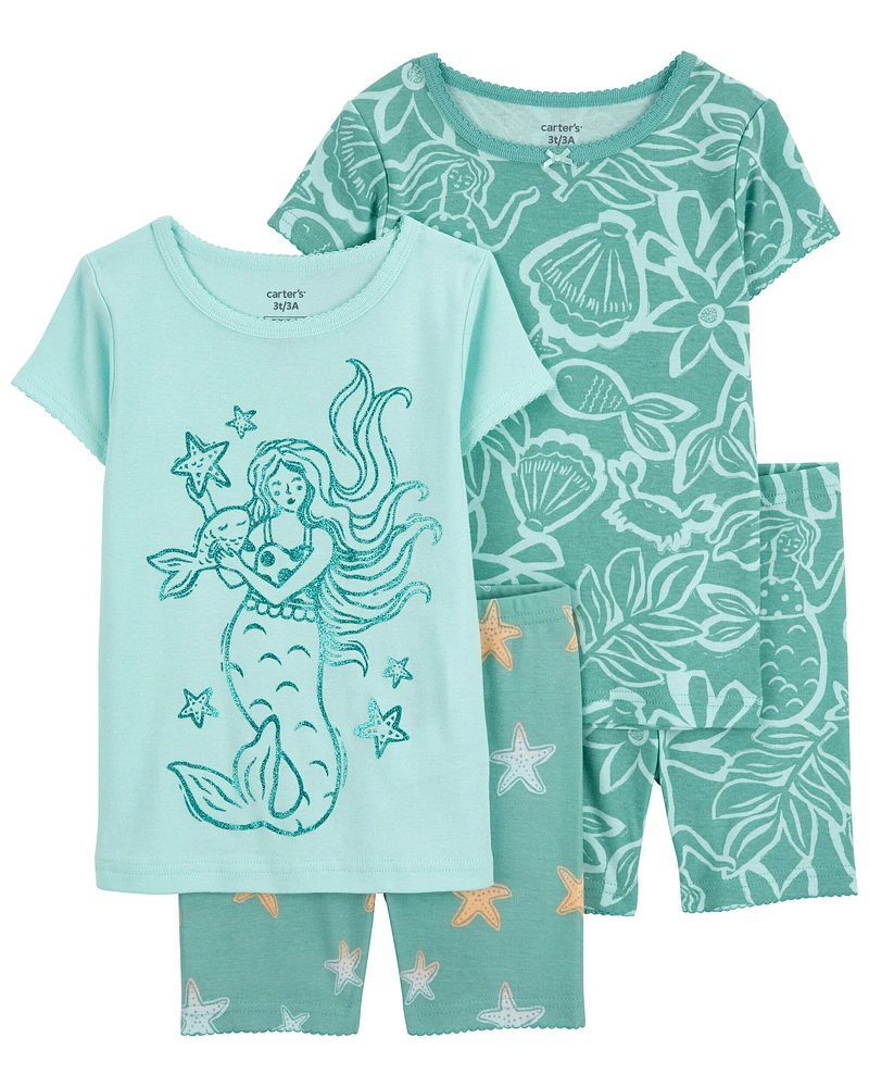 4-Piece Mermaid 100% Snug Fit Cotton Pyjamas