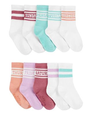 Toddler 10-Pack Weekdays Crew Socks