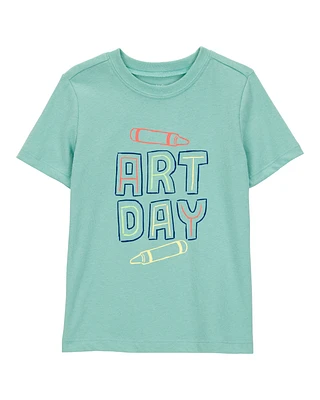Toddler Art Day Short-Sleeve Graphic Tee - Teal