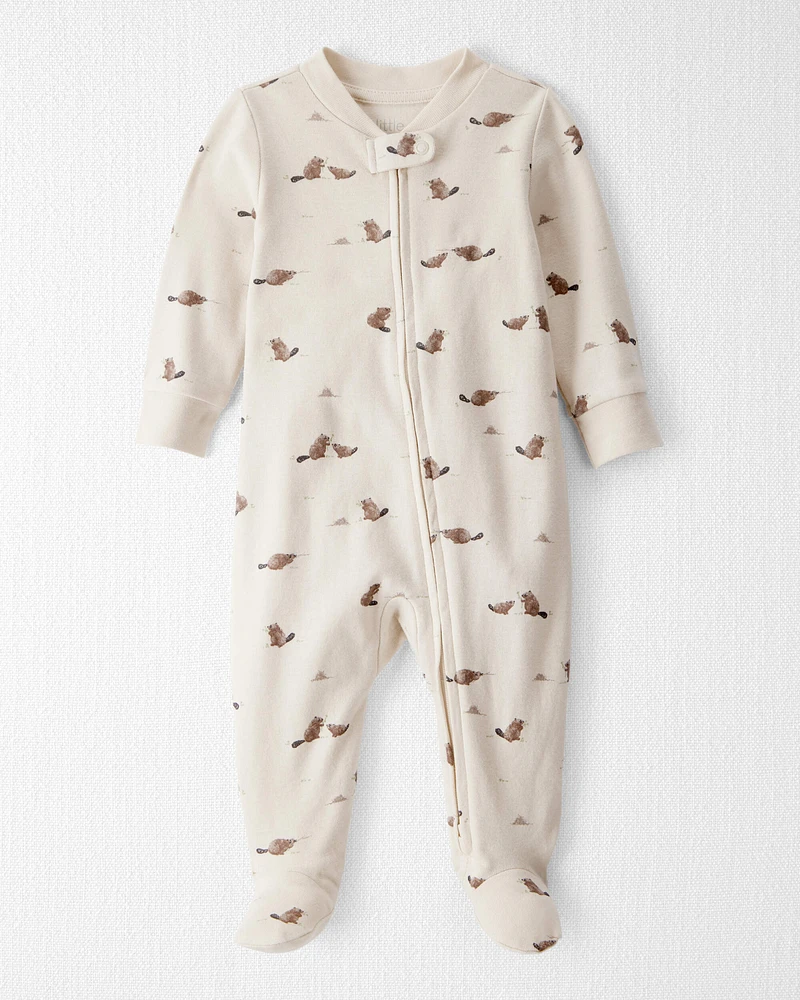 Baby Organic Cotton Sleep & Play Pyjamas Beavers' Creek Print