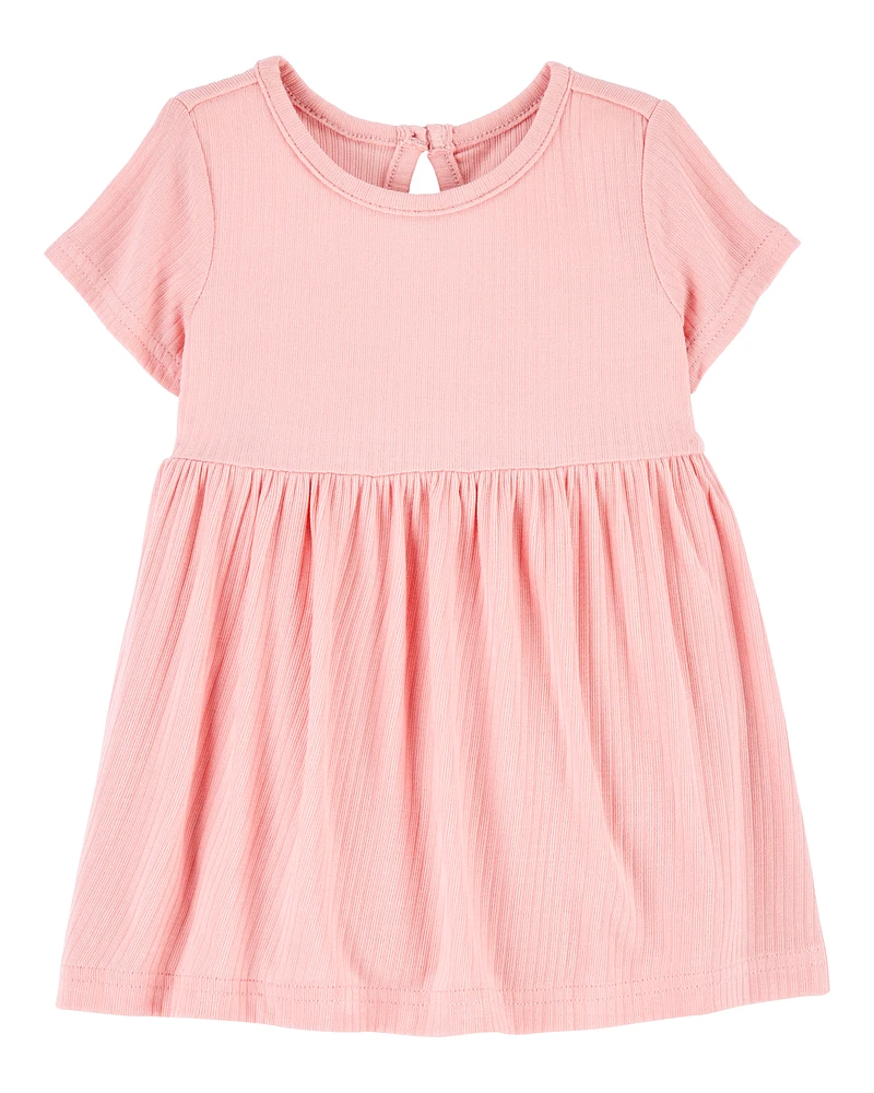 Baby Solid Bodysuit Dress - Pink