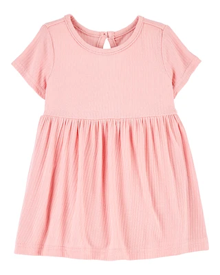Baby Solid Bodysuit Dress - Pink