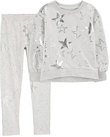 Kid 2-Piece Star Sweatshirt & Fleece Leggings Set