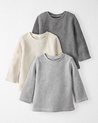 Baby 3-Pack Waffle Knit T-Shirts Made with Organic Cotton