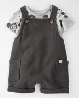 Baby 2-Piece Organic Slub Knit Shortalls Set