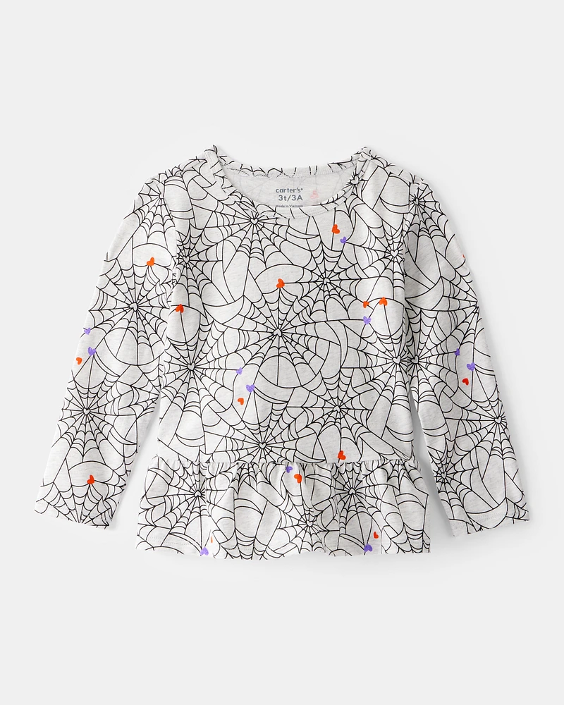Toddler Halloween Spiderwebs Long-Sleeve Tee