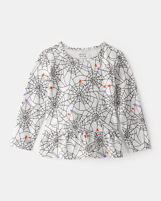 Toddler Halloween Spiderwebs Long-Sleeve Tee