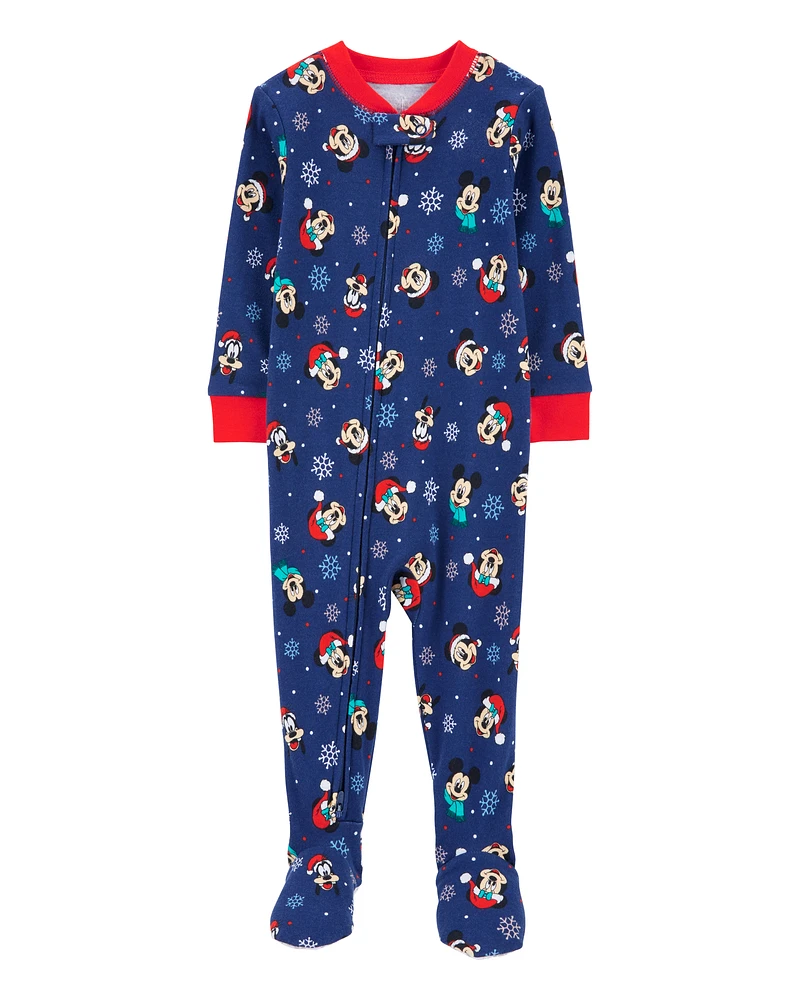 Baby 1-Piece Christmas Mickey 100%  Cotton Footie Pyjamas