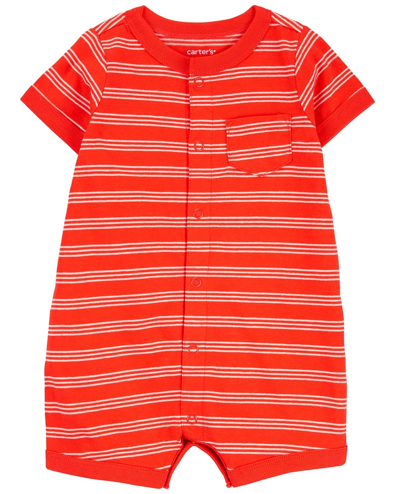 Striped Snap-Up Romper