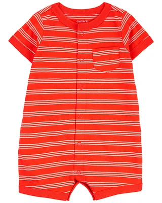 Striped Snap-Up Romper