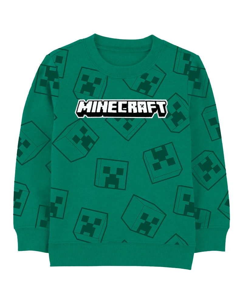 Kid Minecraft Pullover - Green