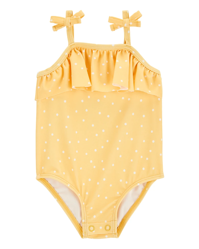 Baby 1-Piece Polka Dot Swimsuit - Yellow