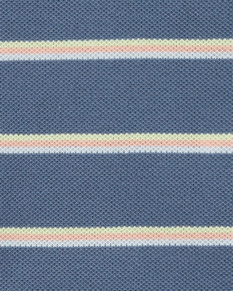 2-Piece Striped Polo Bodysuit & Short Set