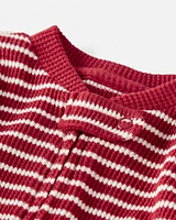 Baby Waffle Knit Sleeper Pyjamas Made with Organic Cotton Stripes