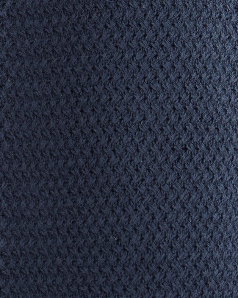 Toddler Organic Cotton Crotchet Knit Polo Shirt