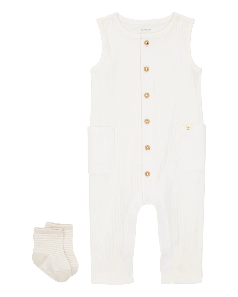 Baby 2-Piece Jumpsuit & Sock Set