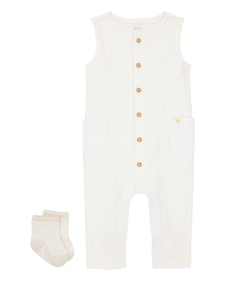 Baby 2-Piece Jumpsuit & Sock Set