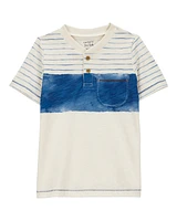 Toddler Colourblock Knit Short-Sleeve Henley