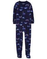 Kid 1-Piece Gamer Fleece Footie Pyjamas