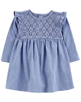 Eyelet Chambray Dress