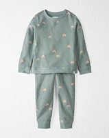 Toddler Organic Cotton Waffle Knit Set Magical Rainbow Print