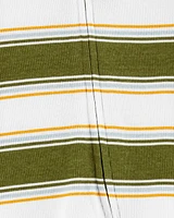 Striped 2-Way Zip Cotton Sleeper Pyjamas