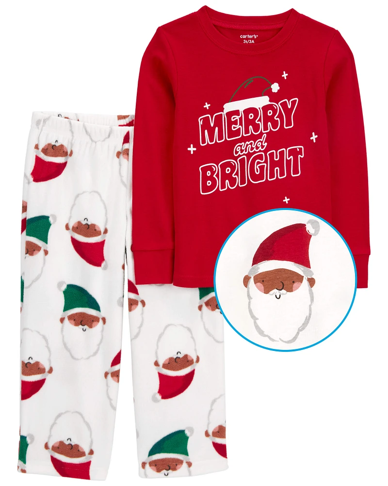 Toddler 2-Piece Merry and Bright Cotton & Fleece Pyjamas