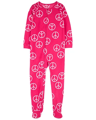 1-Piece Peace Fleece Footie Pyjamas