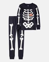 Kid 2-Piece Glow Halloween Skeleton 100% Snug Fit Cotton Pyjamas