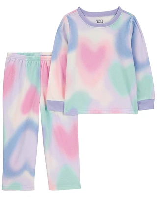 2-Piece Heart Space Dye Fleece Pyjamas