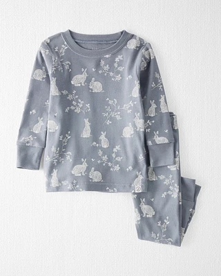 Baby 2-Piece Organic Cotton Bunny-Print Pyjamas