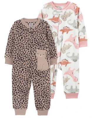 Toddler 2-Pack Fleece Footless Pyjamas