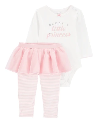 Baby 2-Piece Daddy's Princess Bodysuit & Tutu Pant Set