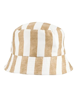 Kid Striped Bucket Hat - Tan/White