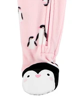 Baby 1-Piece Penguin Fleece Footie Pyjamas